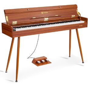 Vanoga Digital Piano 88 مفتاح لوحة مفاتيح مرجحة منزلية متدرجة مطرقة عمل مرجحة 88 مفتاح بيانو رقمي حزمة للبالغين المبتدئين المحترفين مع حامل الأثاث، غطاء منزلق، أسود in Kuwait