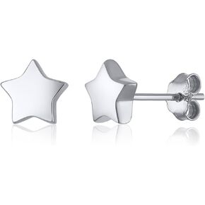 925 Sterling Silver Earrings Push Back Sterling Silver Stud Earrings Hearts, Stars, Lightning Dainty Jewelry Hypoallergenic Earrings for Women Chic & Cute Earrings for Teen Girls Gift for Her in Saudi Arabia