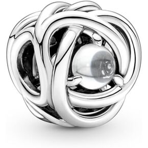 Pandora April Clear Eternity Circle Charm Bracelet Charm Moments Bracelets - Stunning Women's Jewelry - Gift for Women - Made with Sterling Silver & Cubic Zirconia, No Gift Box in Kuwait