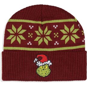 Dr. Seuss The Grinch Ugly Sweater Embroidered Grinch Adult Knit Cuff Beanie for Men and Women Multicolored in Saudi Arabia