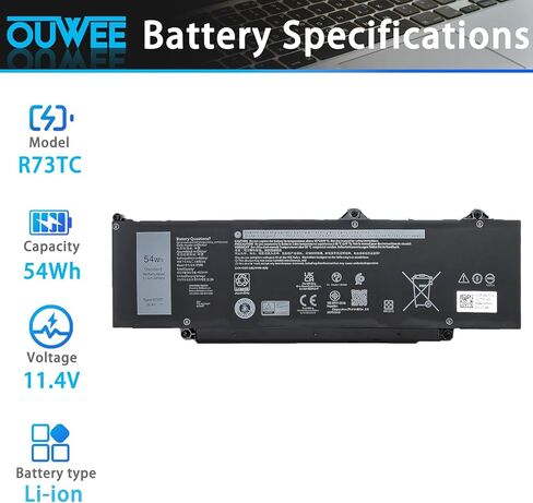 V1P4C Laptop Battery Compatible with Dell Chromebook 13 3380 Inspiron Chromebook 14 7486 Series Notebook VIP4C FMXMT 0FMXMT 7.6V 56Wh 7000mAh 4-Cell in Kuwait