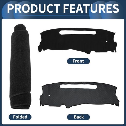 Dashboard Cover Dash Cover Mat Carpet for Chevy S10 Blazer 1998-2005 Polyester Black in Saudi Arabia