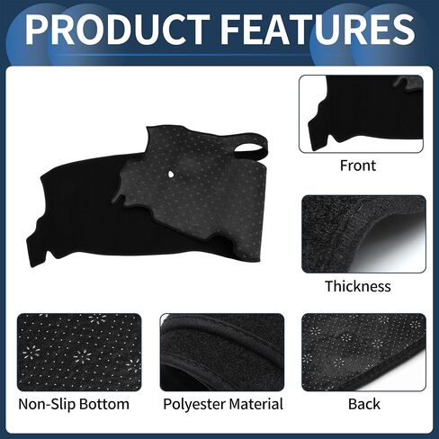 Dashboard Cover Dash Cover Mat Carpet for Chevy S10 Blazer 1998-2005 Polyester Black in Saudi Arabia