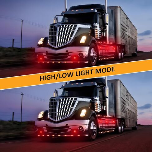 D-Lumina LED Watermelon Lights with Stainless Steel Bracket for Kenworth Peterbilt Freightliner, Semi Trucks Trailers Turn Signal Marker Replacement Glass Lens Red Bezel Marker Lights, Pack of 2 in Saudi Arabia