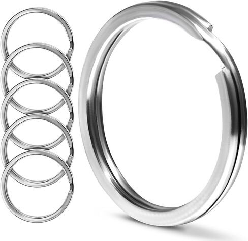Stainless Steel Key Rings - Flat O Ring Split Rings Bulk Pack for Keys, DIY Crafts and Metal Keychain Accessories (20MM-100PC) in Saudi Arabia