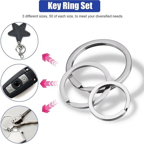 Stainless Steel Key Rings - Flat O Ring Split Rings Bulk Pack for Keys, DIY Crafts and Metal Keychain Accessories (20MM-100PC) in Saudi Arabia