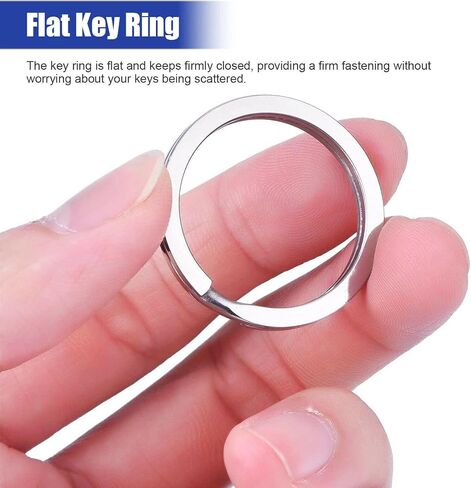 Stainless Steel Key Rings - Flat O Ring Split Rings Bulk Pack for Keys, DIY Crafts and Metal Keychain Accessories (20MM-100PC) in Saudi Arabia