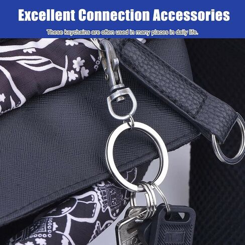 Stainless Steel Key Rings - Flat O Ring Split Rings Bulk Pack for Keys, DIY Crafts and Metal Keychain Accessories (20MM-100PC) in Saudi Arabia