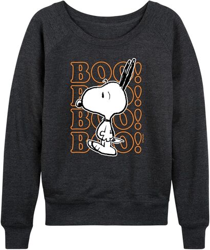 Peanuts - Boo Snoopy Scared - Women's Lightweight French Terry Long Sleeve Shirt in Saudi Arabia