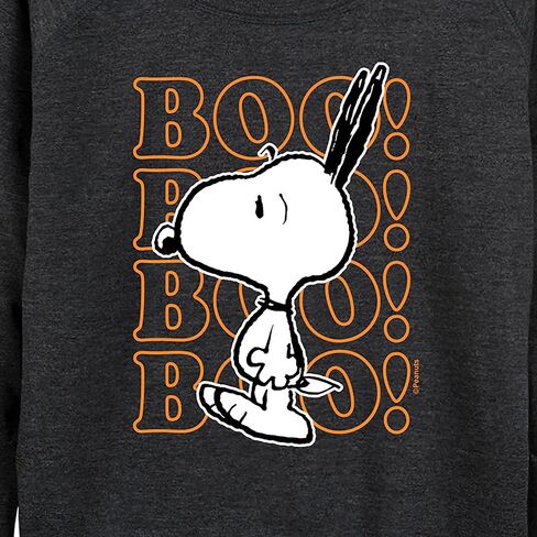 Peanuts - Boo Snoopy Scared - Women's Lightweight French Terry Long Sleeve Shirt in Saudi Arabia