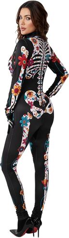Spooktacular Creations Halloween Women Floral Skeleton Jumpsuit Costume Halloween Costumes for Women Adult 2025 in Saudi Arabia