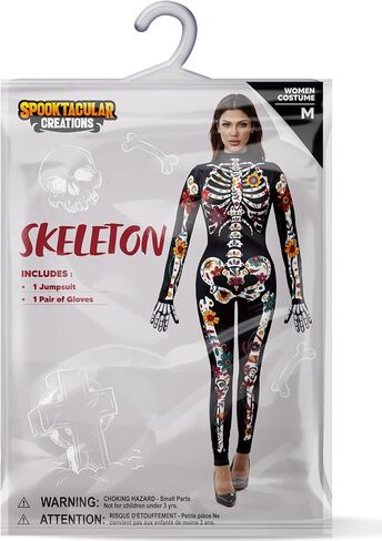 Spooktacular Creations Halloween Women Floral Skeleton Jumpsuit Costume Halloween Costumes for Women Adult 2025 in Saudi Arabia