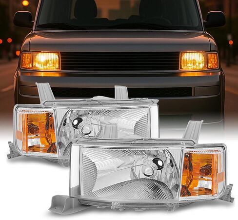 AKKON - لمصابيح الرأس الأمامية السوداء Scion xB للسائق الأيسر + مجموعة زوج استبدال الجانب الأيمن للركاب in Saudi Arabia