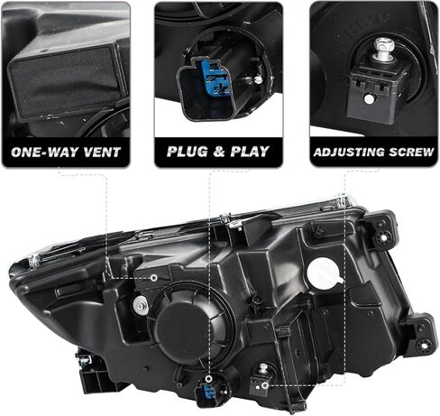 SOCKIR Headlight Assembly without Bulbs [Halogen Type] for 2011 2012 2013 2014 Ford Edge Projector Headlamp Replacement (Right Passenger Side) in Kuwait