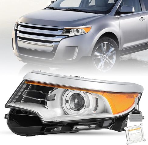 SOCKIR Headlight Assembly without Bulbs [Halogen Type] for 2011 2012 2013 2014 Ford Edge Projector Headlamp Replacement (Right Passenger Side) in Kuwait