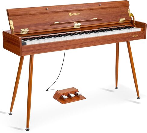 Vanoga Digital Piano 88 مفتاح لوحة مفاتيح مرجحة منزلية متدرجة مطرقة عمل مرجحة 88 مفتاح بيانو رقمي حزمة للبالغين المبتدئين المحترفين مع حامل الأثاث، غطاء منزلق، أسود in Kuwait