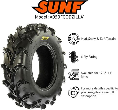 SunF 28x10-12 28x10x12 Mud v-shape ATV UTV Muddy Tire 6 PR A050 - SET of 4 in Saudi Arabia