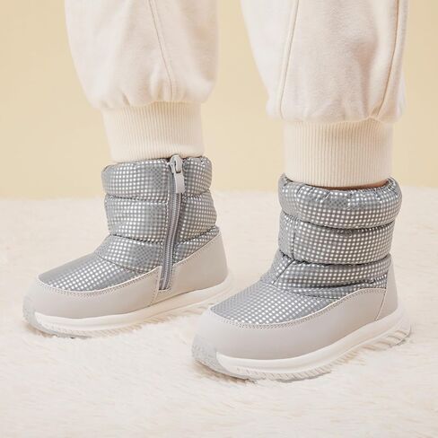 BMCiTYBM Toddler Boy Girl Snow Boots Waterproof Winter Warm Boots Nonslip Lightweight Outdoor Walking Shoes for Cold Weatehr in Kuwait