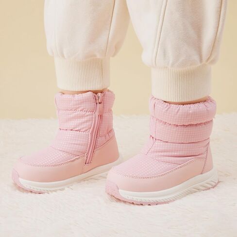 BMCiTYBM Toddler Boy Girl Snow Boots Waterproof Winter Warm Boots Nonslip Lightweight Outdoor Walking Shoes for Cold Weatehr in Kuwait