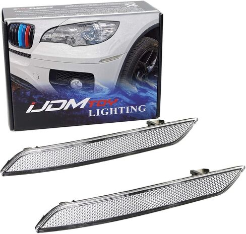 iJDMTOY Euro Smoked Lens Front Bumper Side Marker عاكس المصابيح المتوافقة مع 2008-2014 BMW E71 X6، 2010-2013 BMW E70 X5M، استبدل مصابيح OEM العنبر Sidemarker in Saudi Arabia