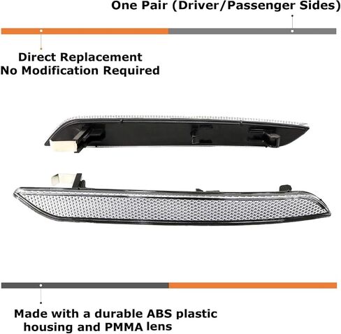 iJDMTOY Euro Smoked Lens Front Bumper Side Marker عاكس المصابيح المتوافقة مع 2008-2014 BMW E71 X6، 2010-2013 BMW E70 X5M، استبدل مصابيح OEM العنبر Sidemarker in Saudi Arabia