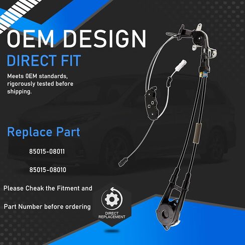 85015-08011 Passenger Right Side Door Motor Bracket Cable Sub-Assy Compatible with 2011-2020 Toyota Sienna RHD Sliding Door Cable Replaces 85016-08010 in Saudi Arabia