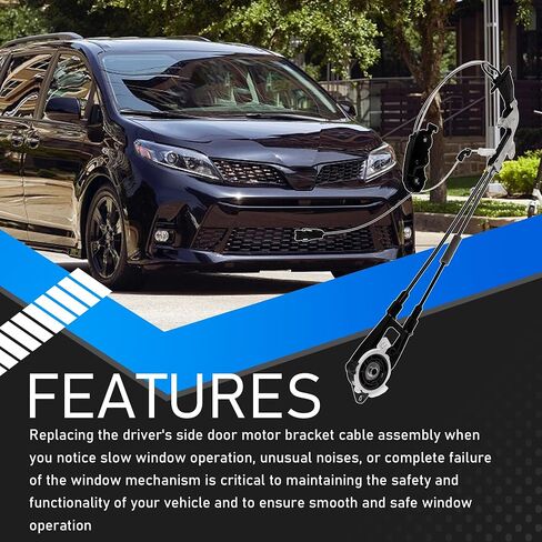 85015-08011 Passenger Right Side Door Motor Bracket Cable Sub-Assy Compatible with 2011-2020 Toyota Sienna RHD Sliding Door Cable Replaces 85016-08010 in Saudi Arabia