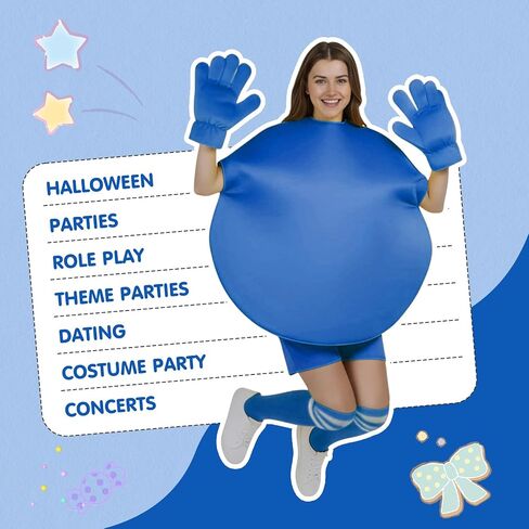 Mepase 3 Pcs Halloween Chocolate Candy Costume Set, Adult Foam Tabard & Jumbo Cartoon Hands & Stripes Knee High Socks in Saudi Arabia