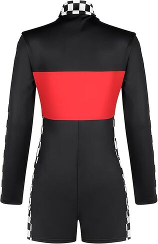 Race Car Driver Costume Women Halloween Racer Costume Long sleeves Jumpsuit Outfit Sets in Saudi Arabia