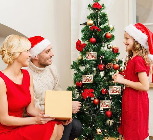 Picture Frame Christmas Ornament 2024,Family Christmas Ornaments Photo Frame Ornaments for Christmas Tree Decoration Personalized Holiday Picture Frame Xmas Present Gifts for Family Friends in Kuwait