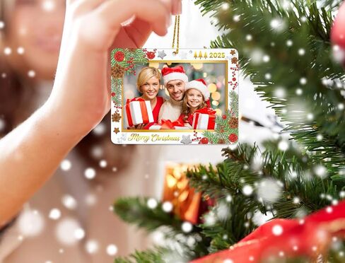 Picture Frame Christmas Ornament 2024,Family Christmas Ornaments Photo Frame Ornaments for Christmas Tree Decoration Personalized Holiday Picture Frame Xmas Present Gifts for Family Friends in Kuwait