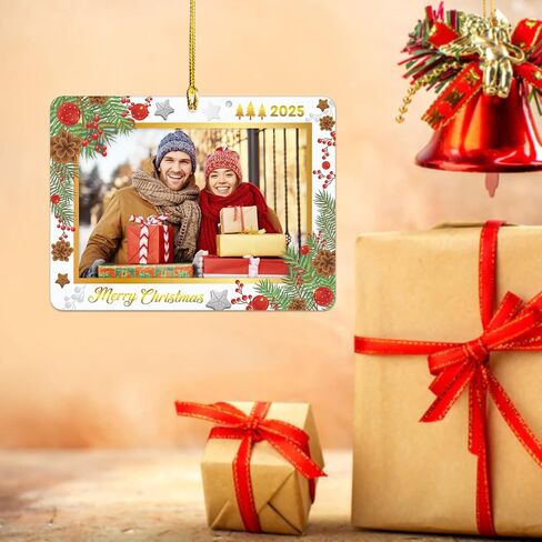 Picture Frame Christmas Ornament 2024,Family Christmas Ornaments Photo Frame Ornaments for Christmas Tree Decoration Personalized Holiday Picture Frame Xmas Present Gifts for Family Friends in Kuwait