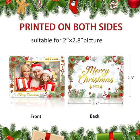 Picture Frame Christmas Ornament 2024,Family Christmas Ornaments Photo Frame Ornaments for Christmas Tree Decoration Personalized Holiday Picture Frame Xmas Present Gifts for Family Friends in Kuwait