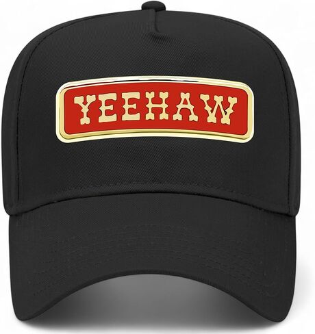 Yeehaw Printed Badge Vintage Trucker Hat | Cowboy Cowgirl | Premium Snapback Baseball Hat for Men & Women in Saudi Arabia