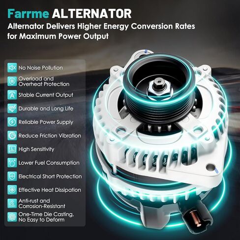 21154 Car Alternators 12V 135 Amp, 7-Groove Pulley Fit for Honda CRV 2015-2019, for Acura TLX 2015-2020, ILX 2016-2022 L4 2.4L Automotive Replacement Alternators 104211-3470, 31100-5X6-J01 in Kuwait