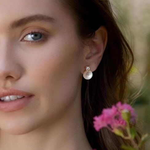 925 فضة آخر مقلد أقراط اللؤلؤ تقليد تشيكوسلوفاكيا الماس اللؤلؤ وأقراط وصيفه الشرف الزفاف أقراط مجوهرات نسائية هدايا 6 مللي متر/8 مللي متر/10 مللي متر in Kuwait
