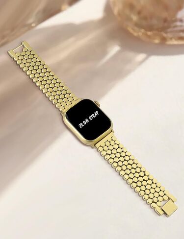 أحزمة JR.DM على شكل قرص العسل متوافقة مع ساعة Apple 38 مم 40 مم 41 مم 42 مم 44 مم 45 مم 46 مم للنساء، بديل حزام معدني فاخر من الذهب والفضة لسلسلة iWatch 10/9/8/7/SE/6/5/4/3/2/ 1 in Kuwait