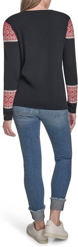 Tommy Hilfiger Women's Long Sleeve V-Neck Fairisle Pullover Sweater in Saudi Arabia
