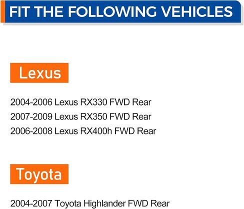 PAROD 512282 512283 Rear FWD Wheel Bearing and Hub Assembly Compatible with Lexus RX330 2004-2006, RX350 2007-2009, RX400h 2006-2008, For Toyota Highlander 2004-2007 in Saudi Arabia