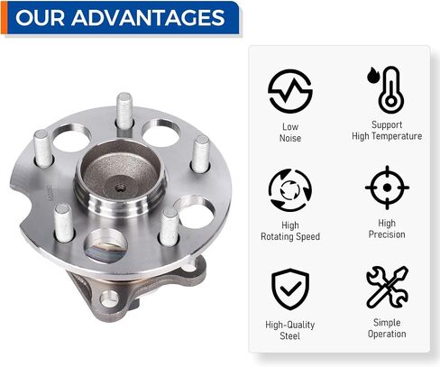 PAROD 512282 512283 Rear FWD Wheel Bearing and Hub Assembly Compatible with Lexus RX330 2004-2006, RX350 2007-2009, RX400h 2006-2008, For Toyota Highlander 2004-2007 in Saudi Arabia