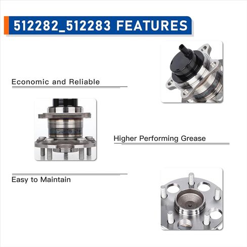 PAROD 512282 512283 Rear FWD Wheel Bearing and Hub Assembly Compatible with Lexus RX330 2004-2006, RX350 2007-2009, RX400h 2006-2008, For Toyota Highlander 2004-2007 in Saudi Arabia
