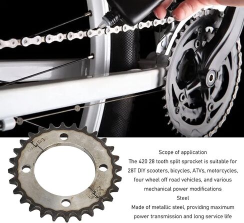 420 28 Tooth Split Sprocket, Rear Drive Wheel Steel Sprocket for Scooters Bikes ATVs Motorcycles Off Road Vehicles in Saudi Arabia