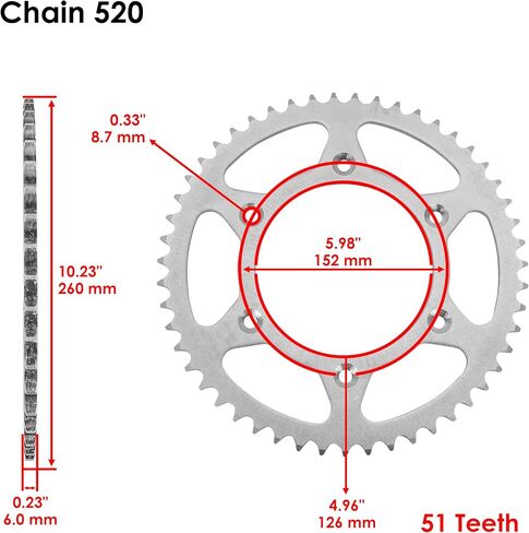 Caltric Drive Chain & Sprockets Compatible with Honda Compatible with Honda CRF450L 2019-2020 23801-MKE-A50 41201-MEY-000 in Saudi Arabia
