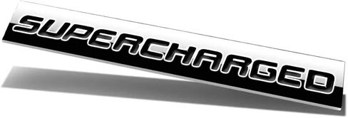 2Pcs 3D Polished Chrome Supercharged Letter Car Emblem Trunk Lid Sport Decal Car Badge Sticker Supercharged (Silver&Red) in Saudi Arabia