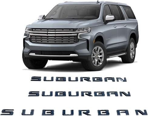 3 عبوات لشارة Suburban Emblem 2021 ثلاثية الأبعاد متوافقة مع 2019-2025 Suburban (أسود لامع) in Saudi Arabia