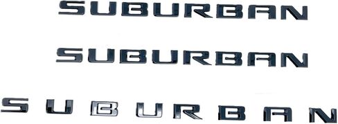 3 عبوات لشارة Suburban Emblem 2021 ثلاثية الأبعاد متوافقة مع 2019-2025 Suburban (أسود لامع) in Saudi Arabia