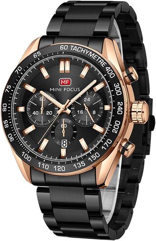 Mens Watches Chronograph Analog Quartz Business Dress Stainless Steel Casual Blue Wrist Watch Date Waterproof Reloj De Hombre Luminous Multifunction Two Tone Gift Watch for Men in Saudi Arabia
