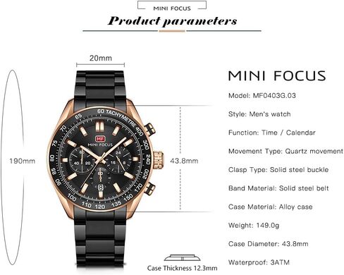 Mens Watches Chronograph Analog Quartz Business Dress Stainless Steel Casual Blue Wrist Watch Date Waterproof Reloj De Hombre Luminous Multifunction Two Tone Gift Watch for Men in Saudi Arabia
