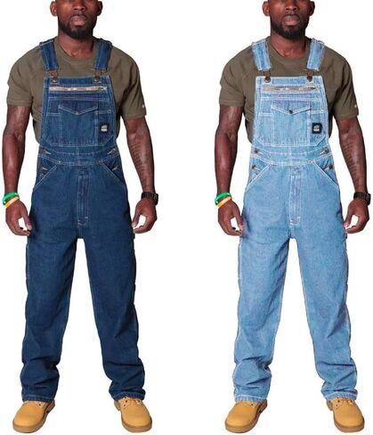 Men'S Bib Overall Denim Loose Fit Jumpsuit With Adjustable Straps And Convenient Tool Pockets in Saudi Arabia