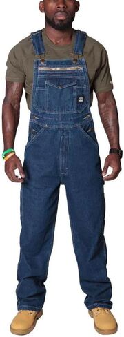 Men'S Bib Overall Denim Loose Fit Jumpsuit With Adjustable Straps And Convenient Tool Pockets in Saudi Arabia